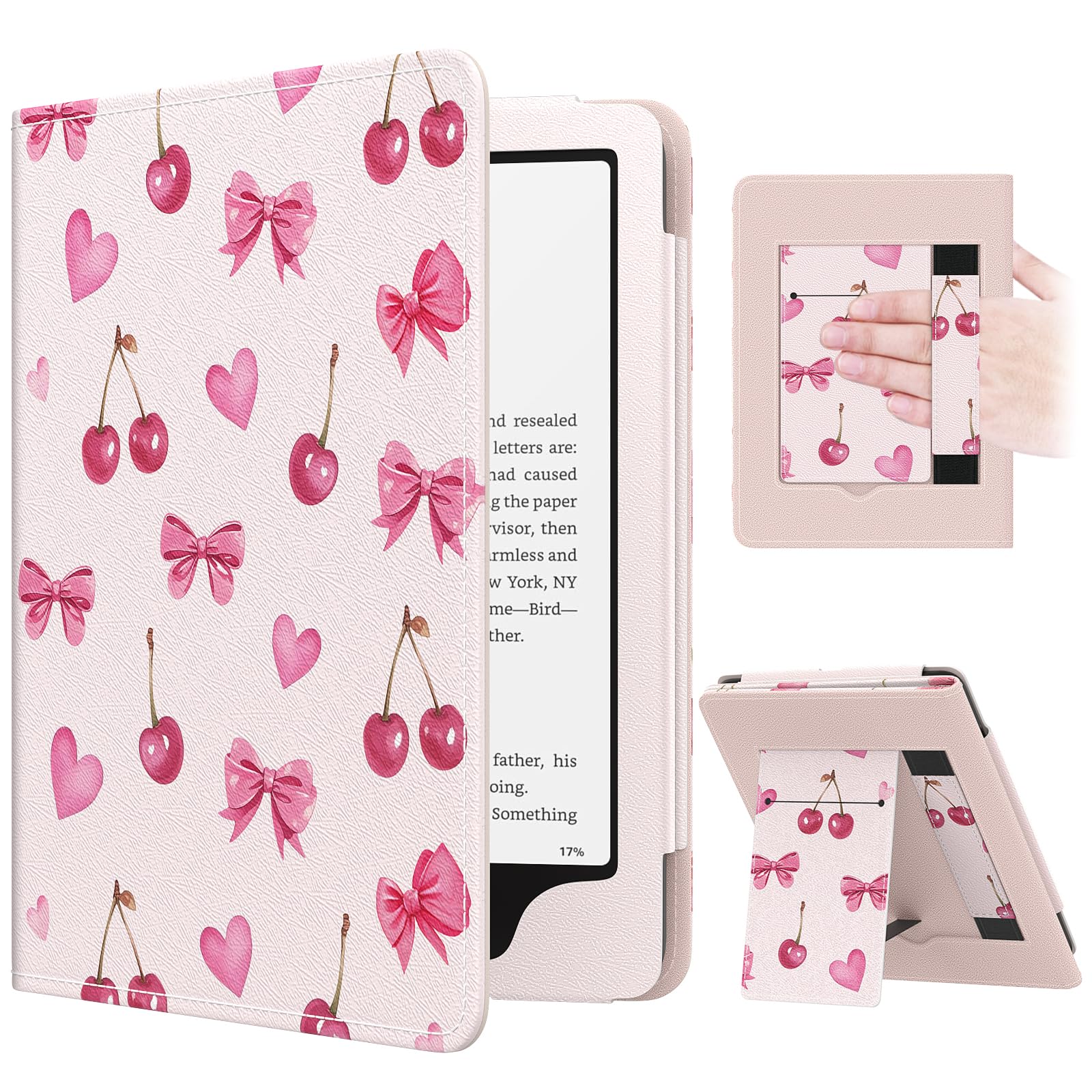 MoKo Case for 7"/6.8" eBook Reader(12th/11th Gen 2024/2021), Cherry Bow
