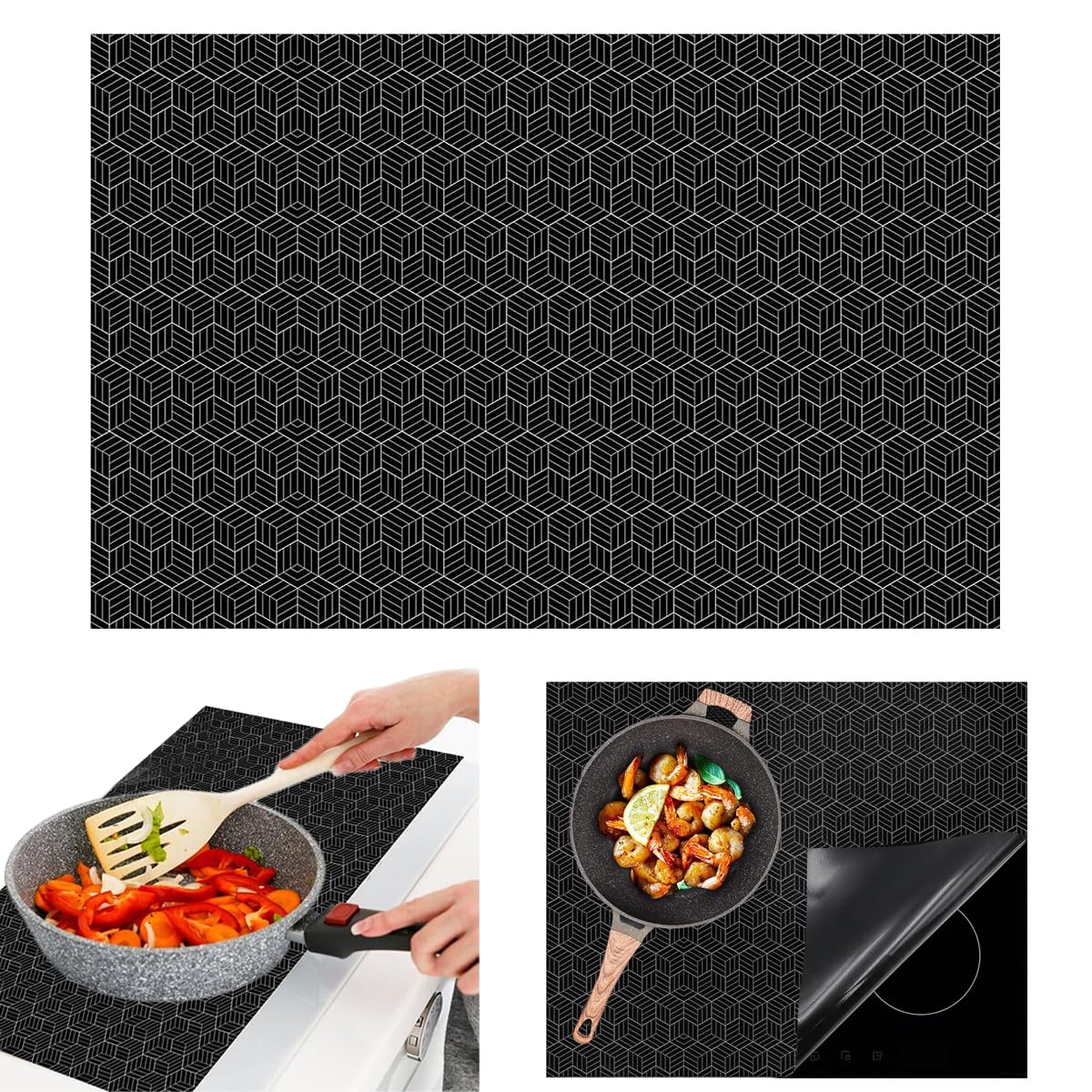Esterilla protectora de silicona para placas de inducción, base antideslizante resistente al calor, alfombrilla magnética de protección de inducción, protección contra arañazos para cocinas de