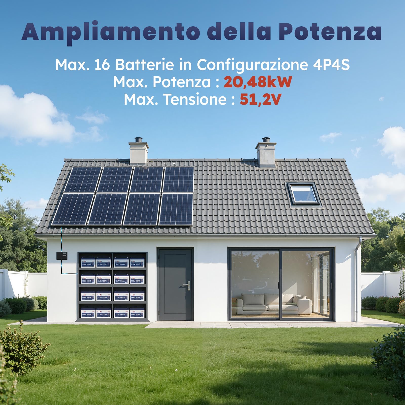 Timeusb Batteria al Litio 12V 100Ah Batteria LiFePO4, BMS 100A Incorporato, Fino a 15000 Cicli Profondi,1280Wh Perfetta per Fotovoltaico Camper Sistemi di casa Solare e Applicazioni