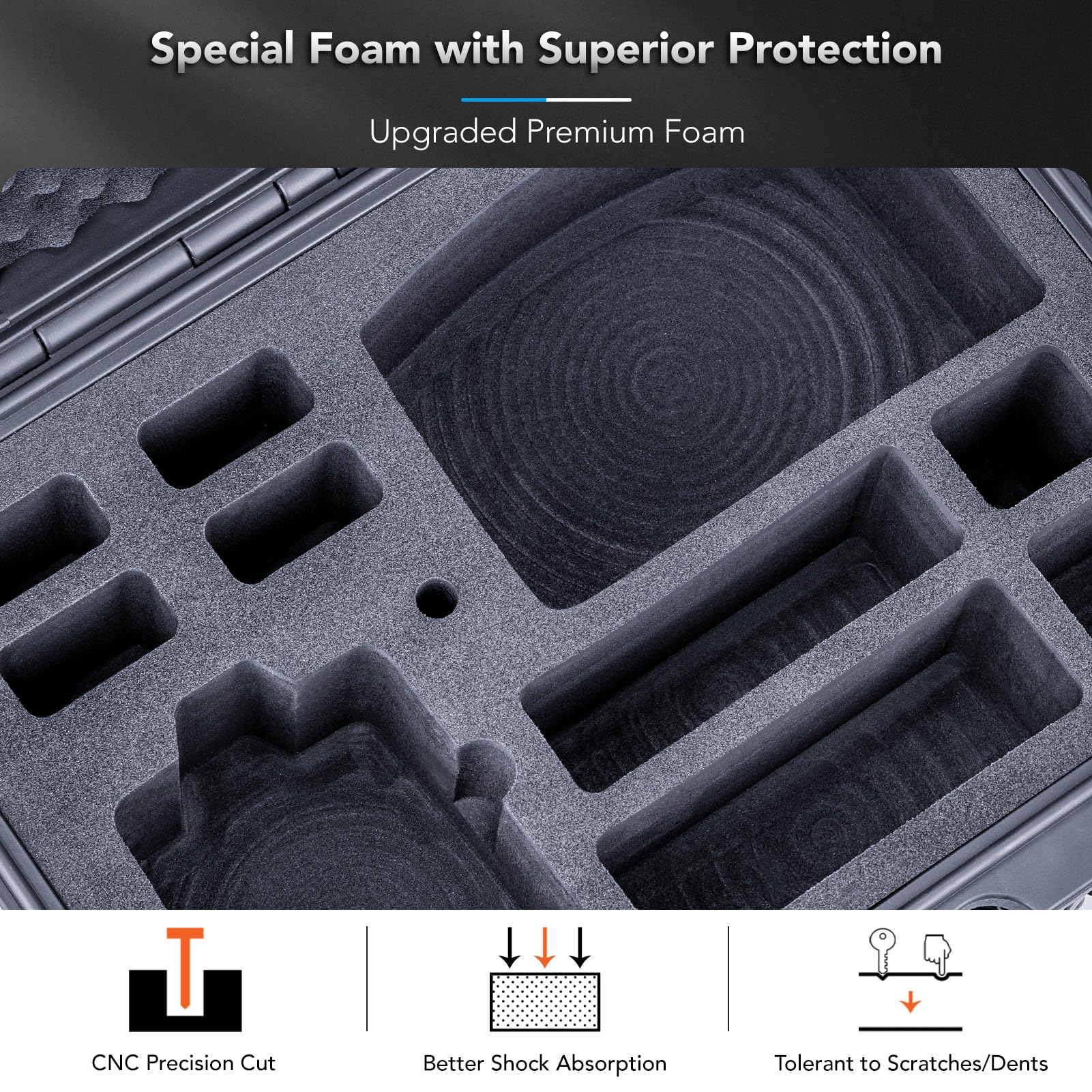 Lykus Titan AA100 Maletín/Maleta/Estuche/Case Impermeable para Paquetes de Drones Antigravity A1,Admite 7 baterías[Solo MALETÍN]