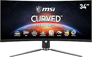 MSI MPG ARTYMIS 343CQR, 34" Gaming Monitor, 3440 x 1440 (UWQHD), VA, 165Hz, FreeSync Premium, HDR 400, HDMI, Displayport, USB C, Tilt, Swivel, Height Adjustable,Black