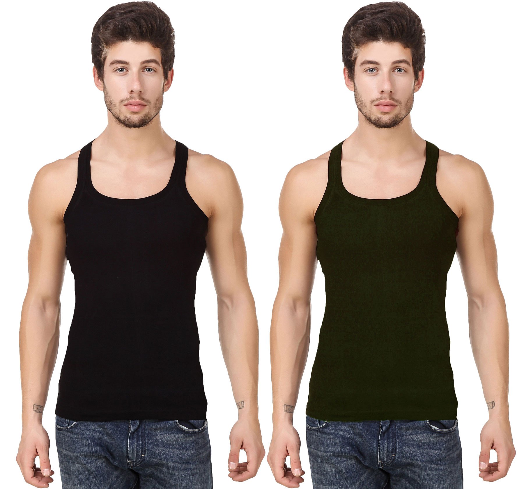 hap Men's 100% Cotton Sleeveless Gymvest (Pack of 2)-picture-26