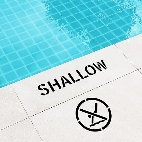 Miniatura 3 de SmartSign Kit de plantillas de piscina reutilizables para pintar marcadores de seguridad de 21 pulgadas, símbolos de 4 pulgadas, símbolos de 21