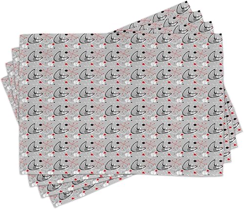 Miniatura 75 de Ambesonne Juego de 4 manteles individuales amarillos y azules, diseño de flores de primavera, flores vibrantes, manteles individuales de tela Azul