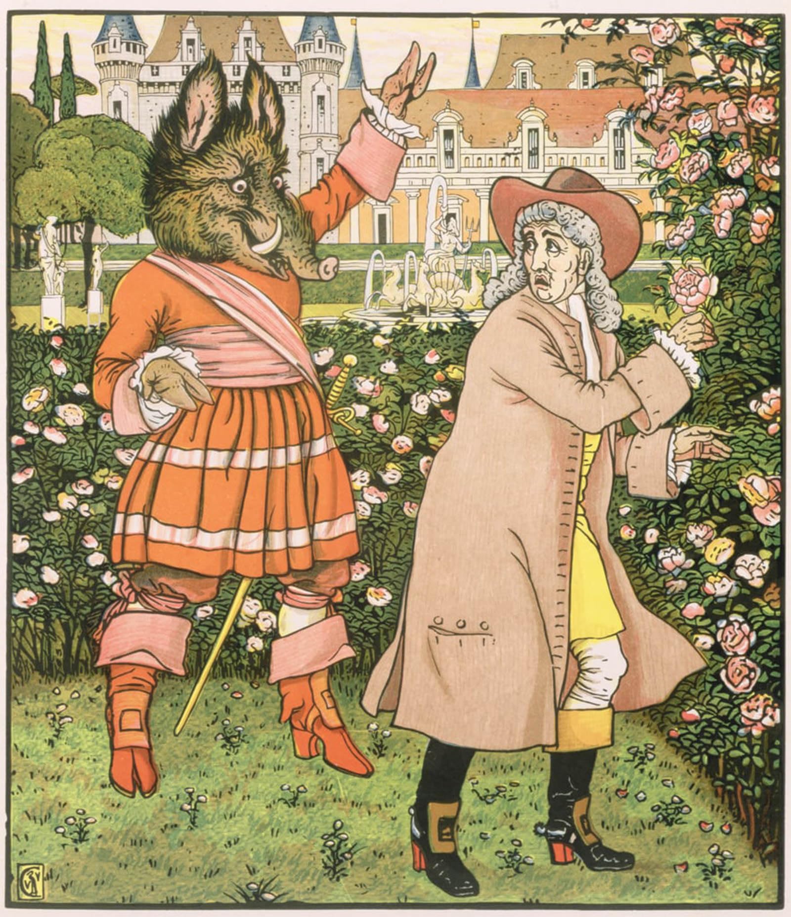 POSTERIIk Famous Print Pop Art Wall Art Graffiti Illustration From Beauty and the Beast by Walter Crane Art Prints for Home Decor 60x90cm