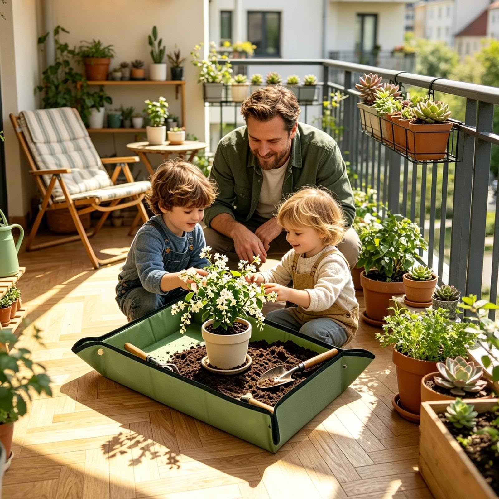 Tappetino Per Rinvaso Impermeabile Pieghevole Extra Large | Tappeto da giardinaggio per trapianto di piante Adatto A Giardino Cortile Patio Balcone Prato Casa Dormitorio Appartamento