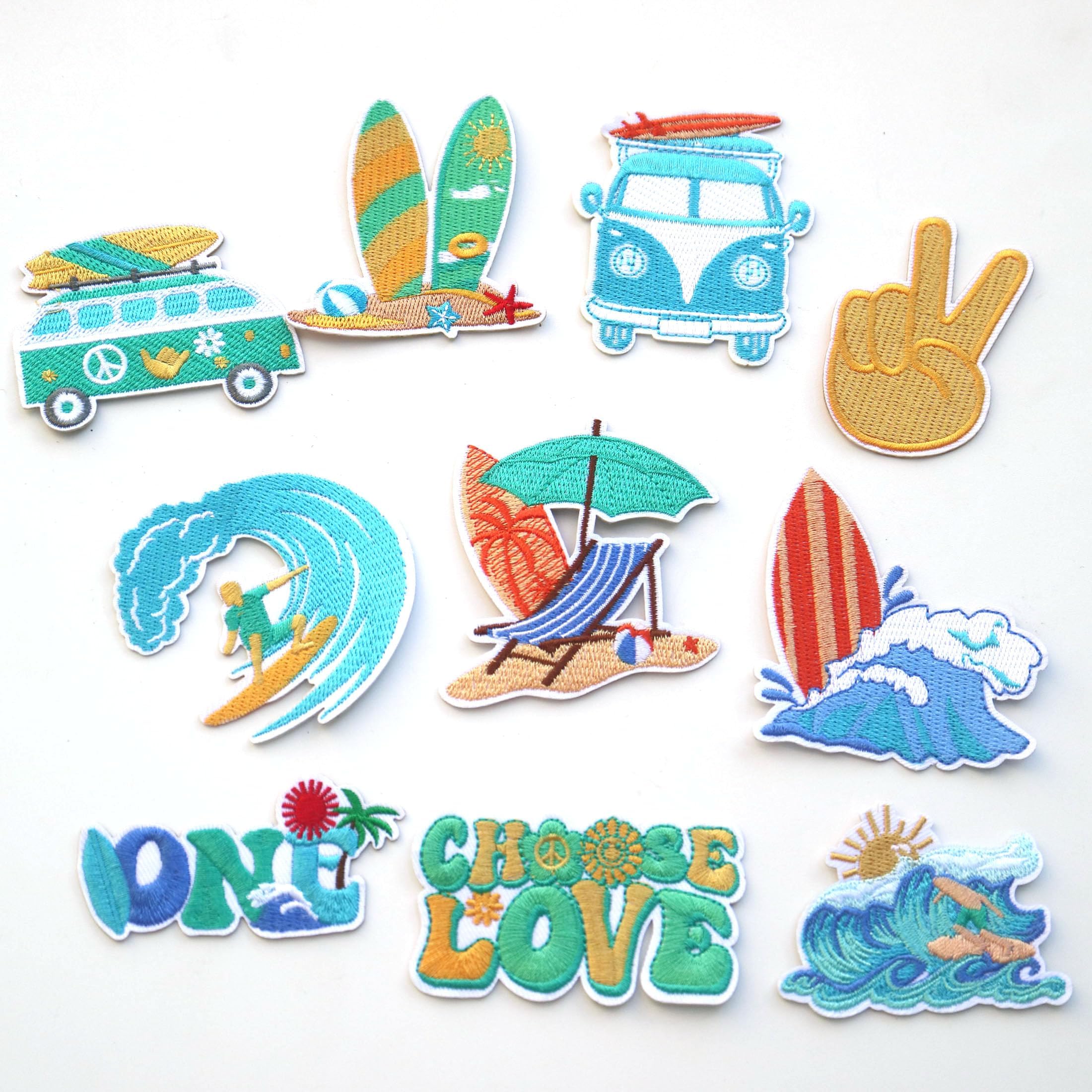 10pc/Set Ironing Assorted Embroidered Flower Patches for Clothes DIY Letter Iron on Patches Appliques for Backpack Badge Clothing Decoration