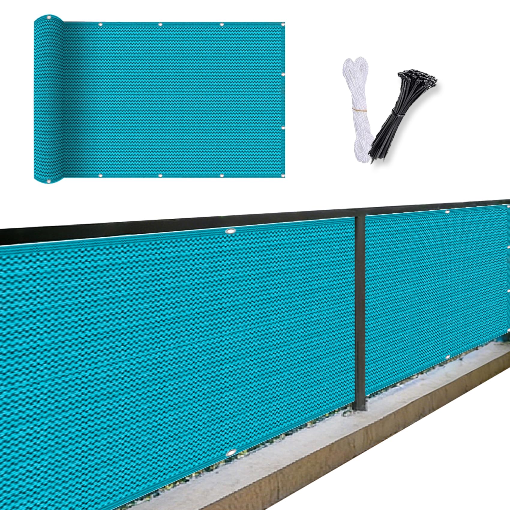 Brise écran jardin cache vue balcon bleu 170 x 325 cm ventilé