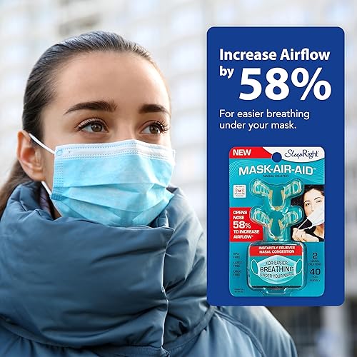 Miniatura 3 de SleepRight Mask Air Aid - Dilatador nasal - Abra las fosas nasales - Mejora la respiración - Respira mejor debajo de la máscara - Ayuda para la nariz