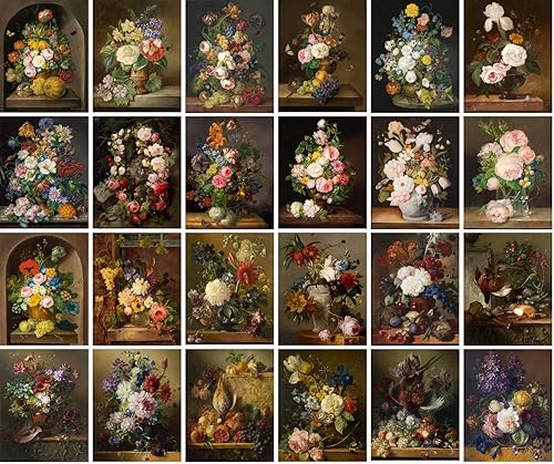 Miniatura 6 de PIXILUV Postales vintage (24 piezas de 4 x 6 pulgadas cada una) Fantásticas flores de orquídeas antiguas libro botánico ilustración vintage tarjetas