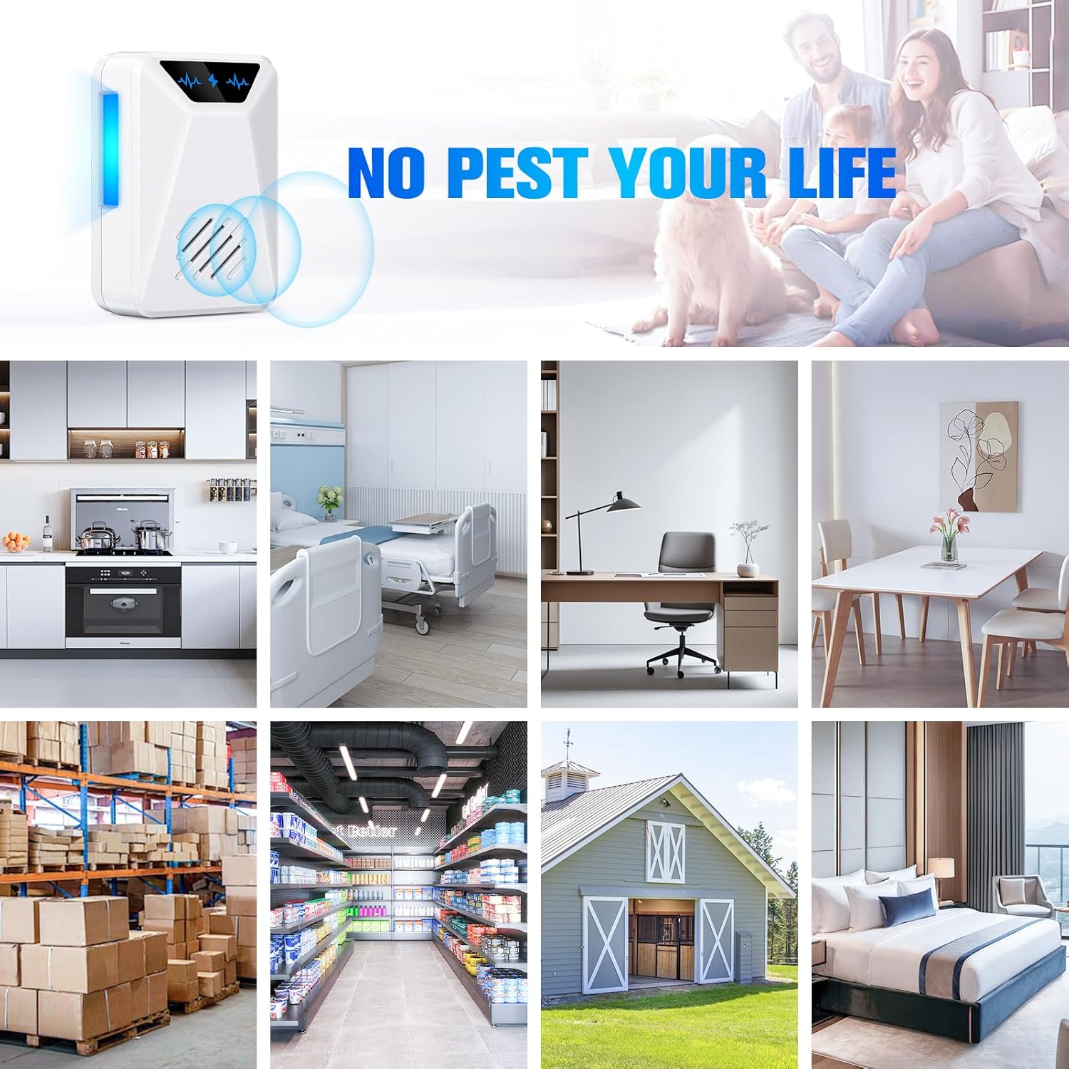 6 Packs Ultrasonic Pest Repeller, Electronic Pest Repellent Plug in Indoor for Insect Roaches Spider Ant Bug Mosquito Mouse Repellent for House Kitchen Garage Warehouse - Image 7