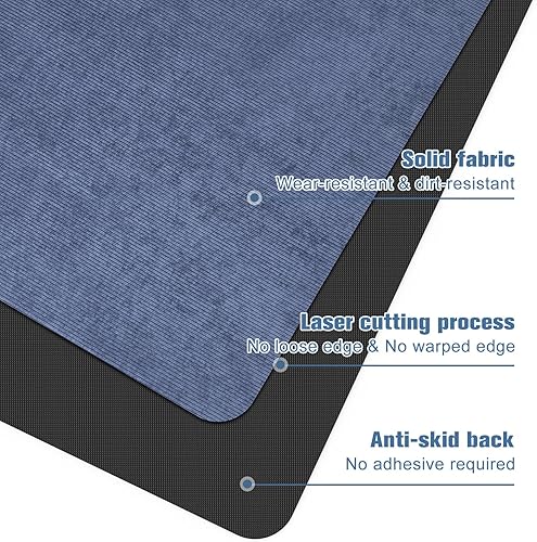 Miniatura 4 de Placoot Tapete para silla de oficina para suelos de madera, superficie de pana de 55 x 35 pulgadas, tapete para silla de computadora, tapete para