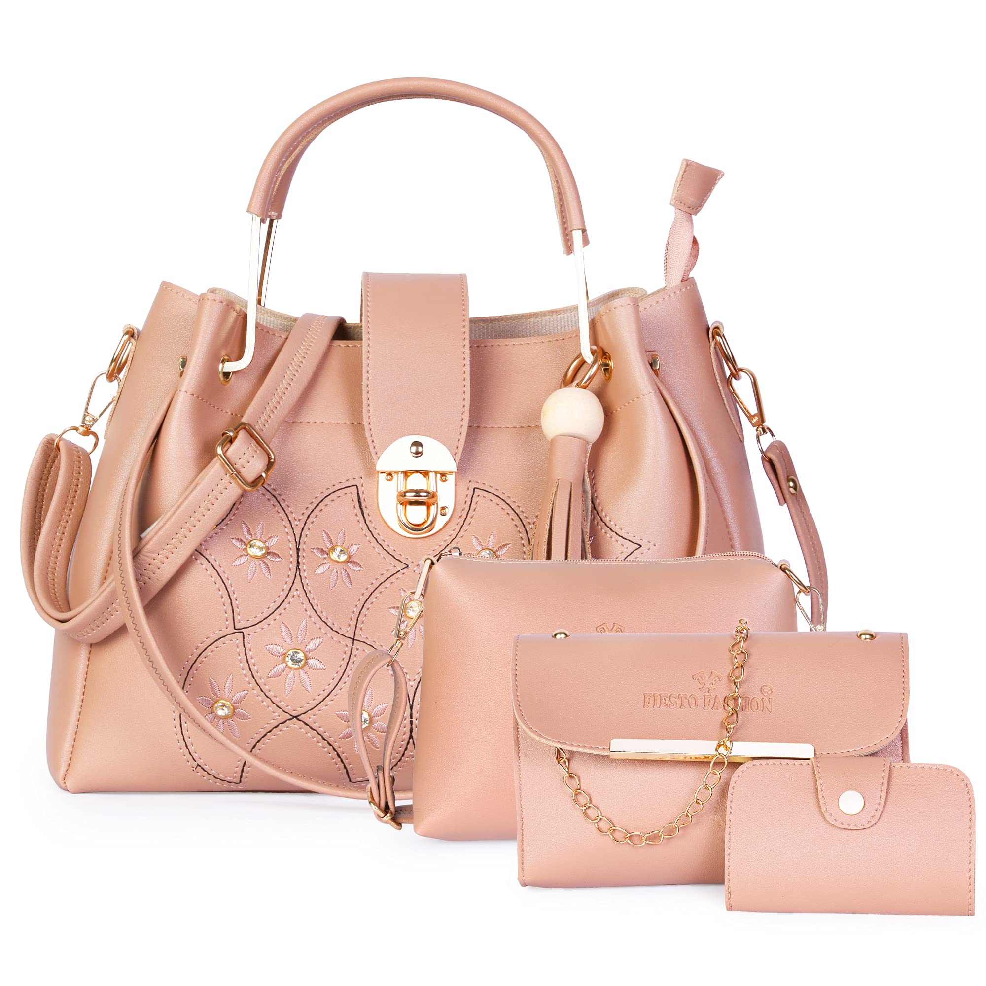 Fiesto Fashion Womens Latest & Stylish PU Leather Handbags Set of 4 (B09B125L43) Amazon Price History, Amazon Price Tracker
