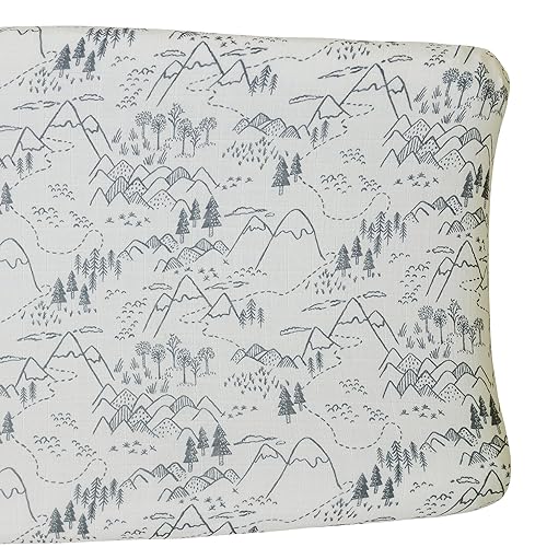 Miniatura 10 de Mebie Baby Funda para cambiador, a cuadros costeros, 100% muselina de algodón para cambiador para bebé, niño y niña, fundas de decoración de cuadros