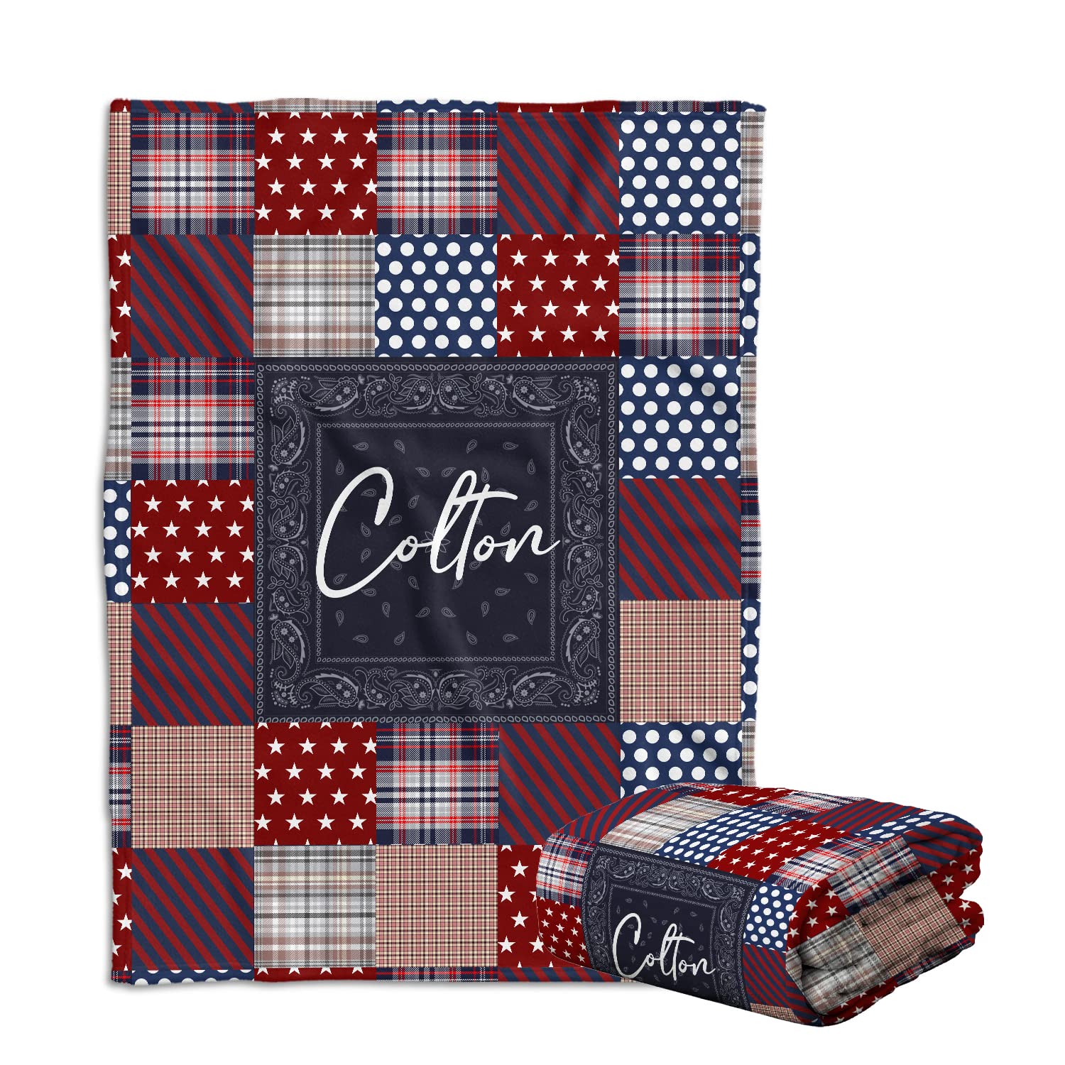 locobird Personalized Western Baby Blankets for Boys, Western Pattern Blankets, Cowboy Baby Blankets for Baby Boy, Baby Western Blankets, Custom Baby Blankets Name Fleece Blankets for Newborn Infant