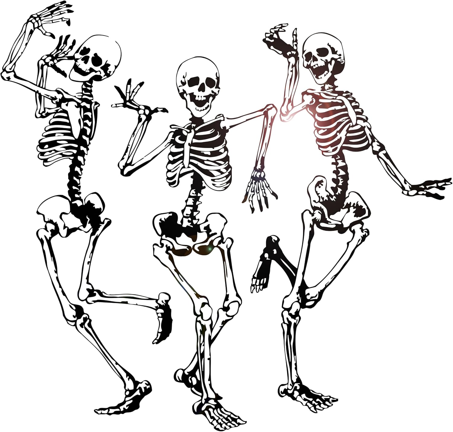Vinyl Wall Decal Funny Dancing Skeletons Party Horror Halloween Stickers Large Decor (982ig) Black