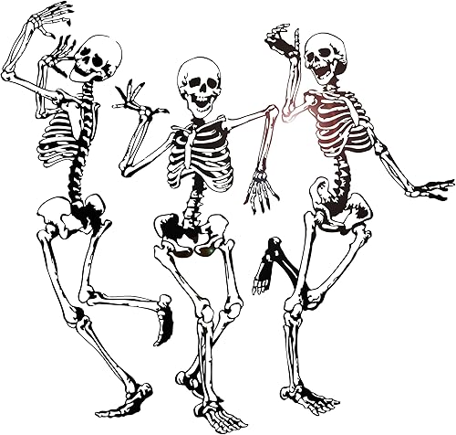 calcomanía decorativo para pared de vinilo Funny Skeletons Baile Fiesta Horror Halloween pegatinas de tamaño grande decoración (982ig)
