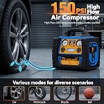 Car Battery Jump Starter with Air Compressor, 1800A Heavy-Duty Jump Starter 150 PSI Tire Inflator, 12V Jump Box Pack with 400W Inverter Power with AC/DC/USB Outlets& LED Light