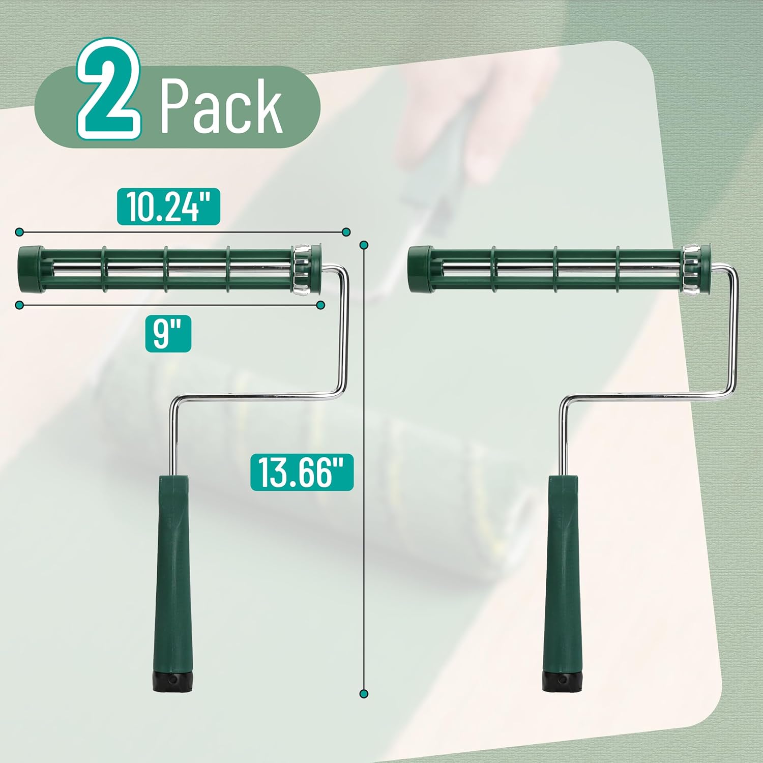 Bates- Paint Roller Frame, 9 inch, 2 Pack, Paint Roller Handle for Painting Wall
