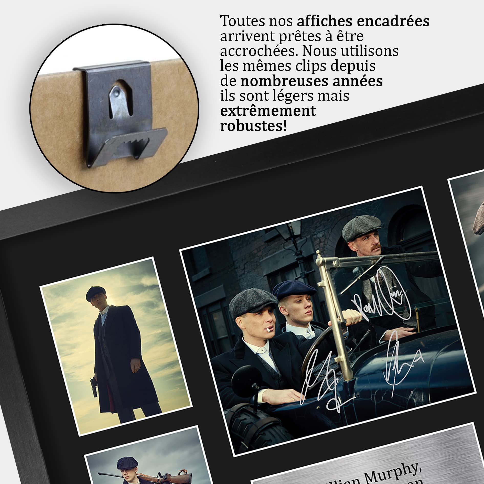 HWC Trading FR A3 Cillian Murphy Paul Anderson & Joe Cole Peaky Blinders Tommy, Arthur & John Cadeaux Imprimé Signé Autographe Photo pour les fans d’émissions de télévision - A3 Encadré