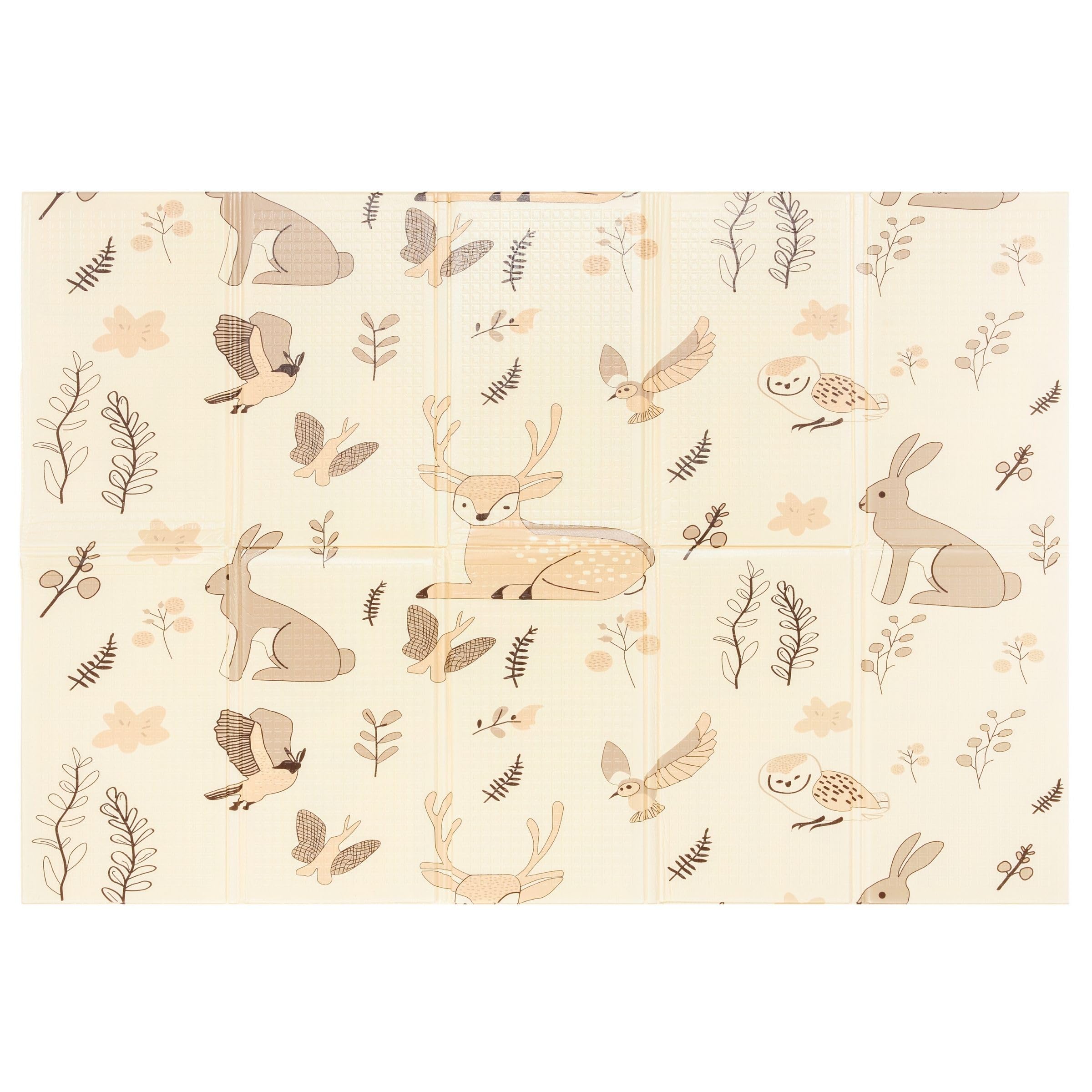 Mamabrum Tapis en mousse pour bébé 180 x 120 x 1 cm, pliable double face, mousse XPE, forêt magique/rues d'automne