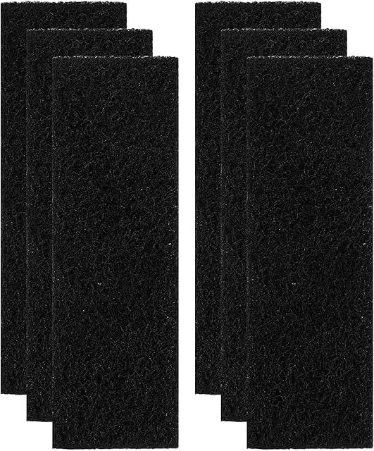 NQEUEPN 6pcs Carbon Filters for Litter Robot 3, Activated Charcoal Filters Replacement Carbon Filters for Litter Box Cat Litter Box Filters Replacement for Litter Robot 3 (Black)