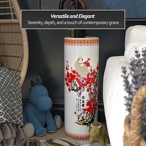 Miniatura 2 de Idea de regalo para decoración casera elegante de calidad fina - Depósito clásico para guardar paraguas y bastones de porcelana china de 24 pulgadas