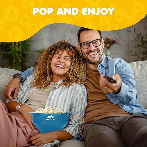 Miniatura 6 de The Original Mindful Design - Popcorn Popper para microondas, cuenco de silicona, sin BPA y apto para lavavajillas (azul claro)