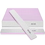 80/80 Grit Double Sided File, 25Pcs Rough Files for Acrylic Nails, Coarse Square Jumbo, Heavy Duty for Gel Nails, Premium Manicure Tools for Home and Salon