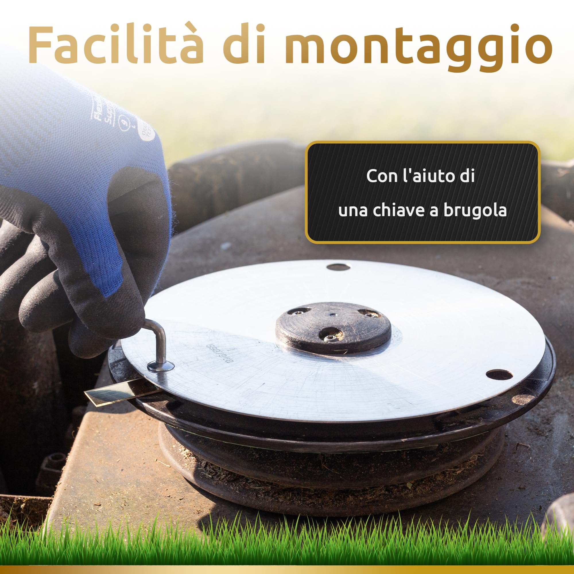 ECENCE 30 Titan Lame di Ricambio per Robot Tagliaerba di qualità compatibili con Honda Miimo 300 e 500 0,5mm 2gr + Vite