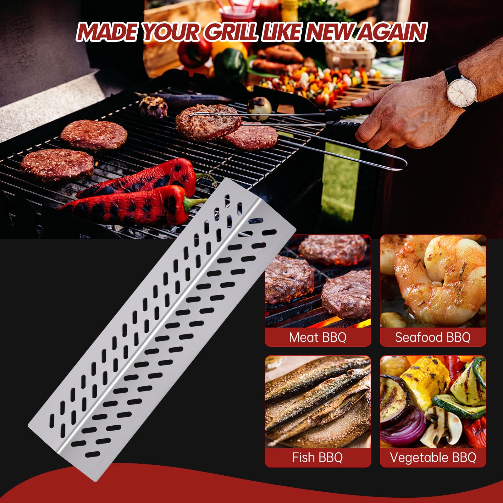 Kalomo Plaques Chauffantes Pour Barbecue Bull Grill 16631,16520, Bull Angus 4 Brûleurs 47629, Bull Brahma Grill, Cal Flame G4 Outlaw, Bull BBQ Gas