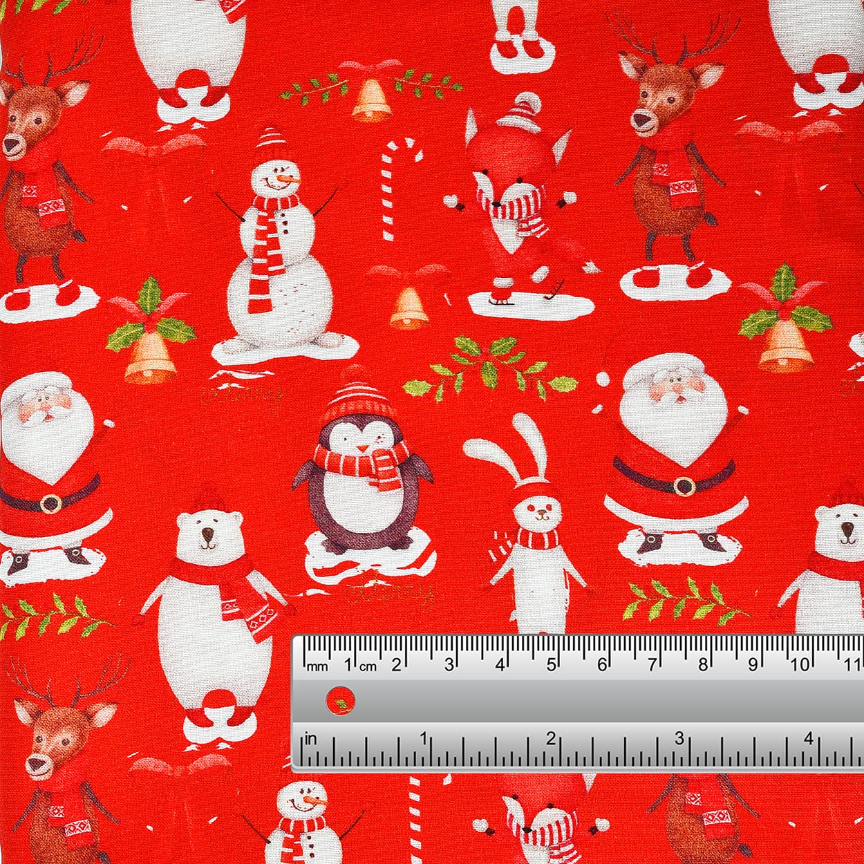 Cotton for Christmas Decorations and Halloween Xmas Prints – 100% Cotton Christmas Fabric 111cm / 44” Wide for Quilting & DIY Sewing (Merry Christmas Red, 1 Metre)