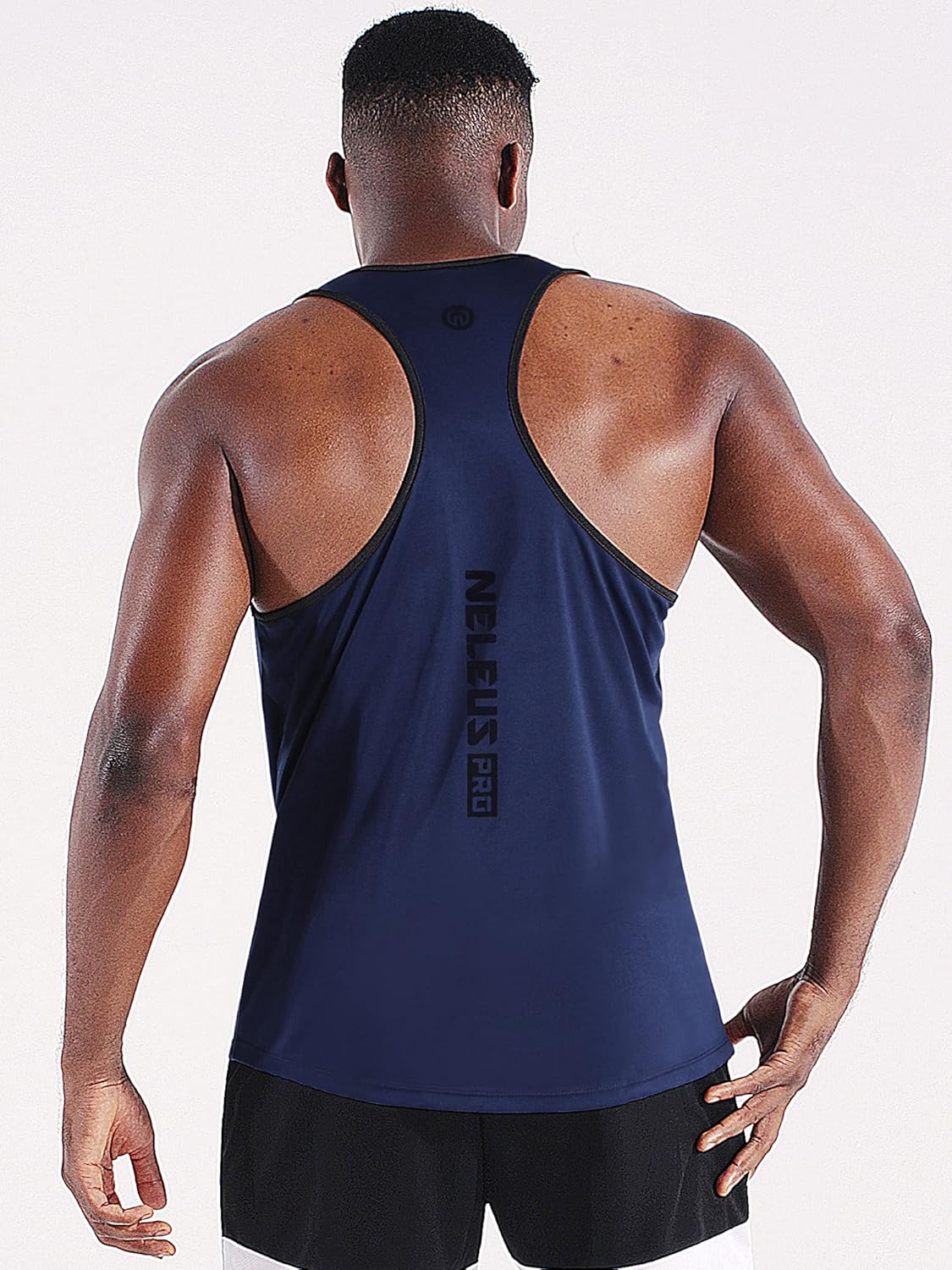 NELEUS Men's 3 Pack Dry Fit Y-Back Muscle Tank Workout Gym Shirt - Image 6