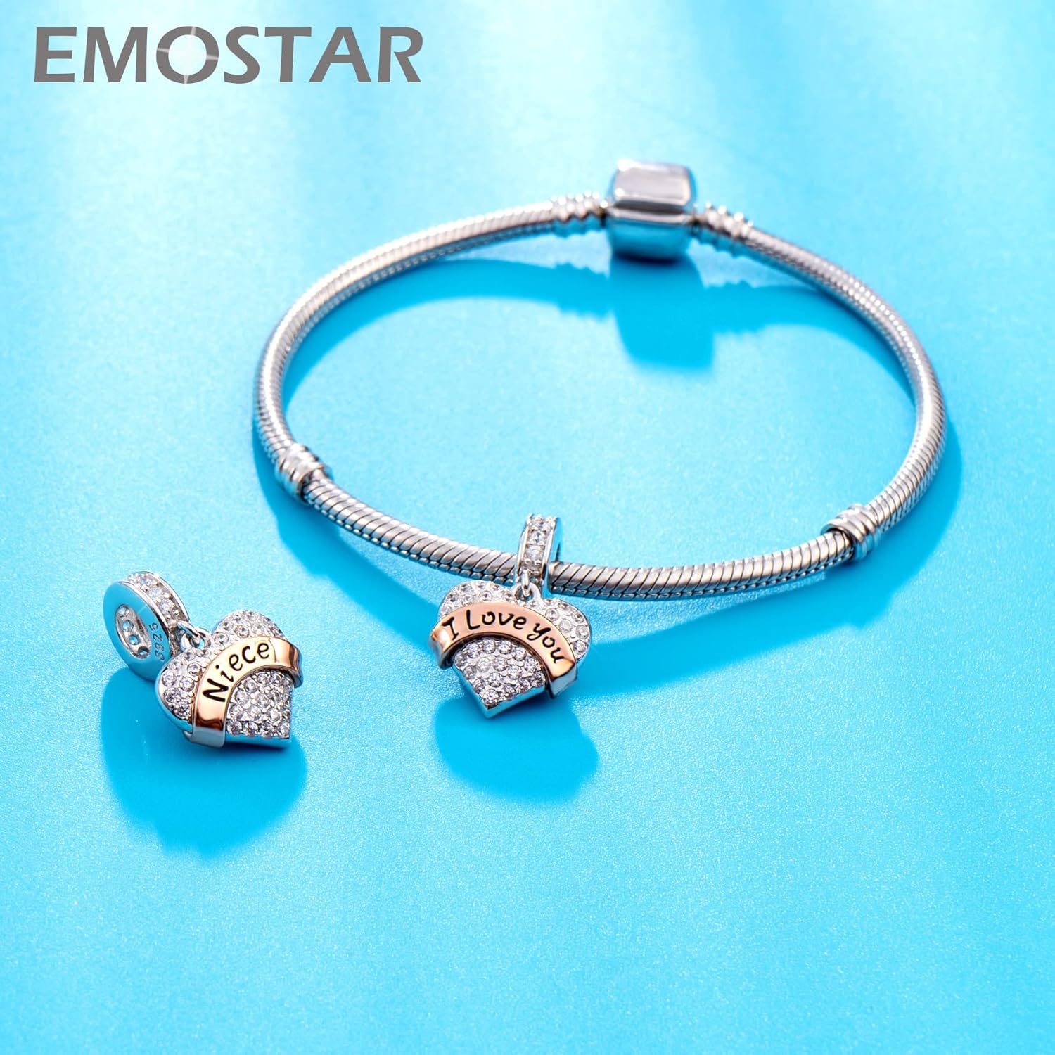 EMOSTAR Family Charms, 925 Sterling Silver Mother Father Daughter Son Sister Brother Godmother Nana Grandma Husband Wife Aunt Niece Cousin Uncle Best Friends, I Love You Dangle, fit European Bracelet - Image 3