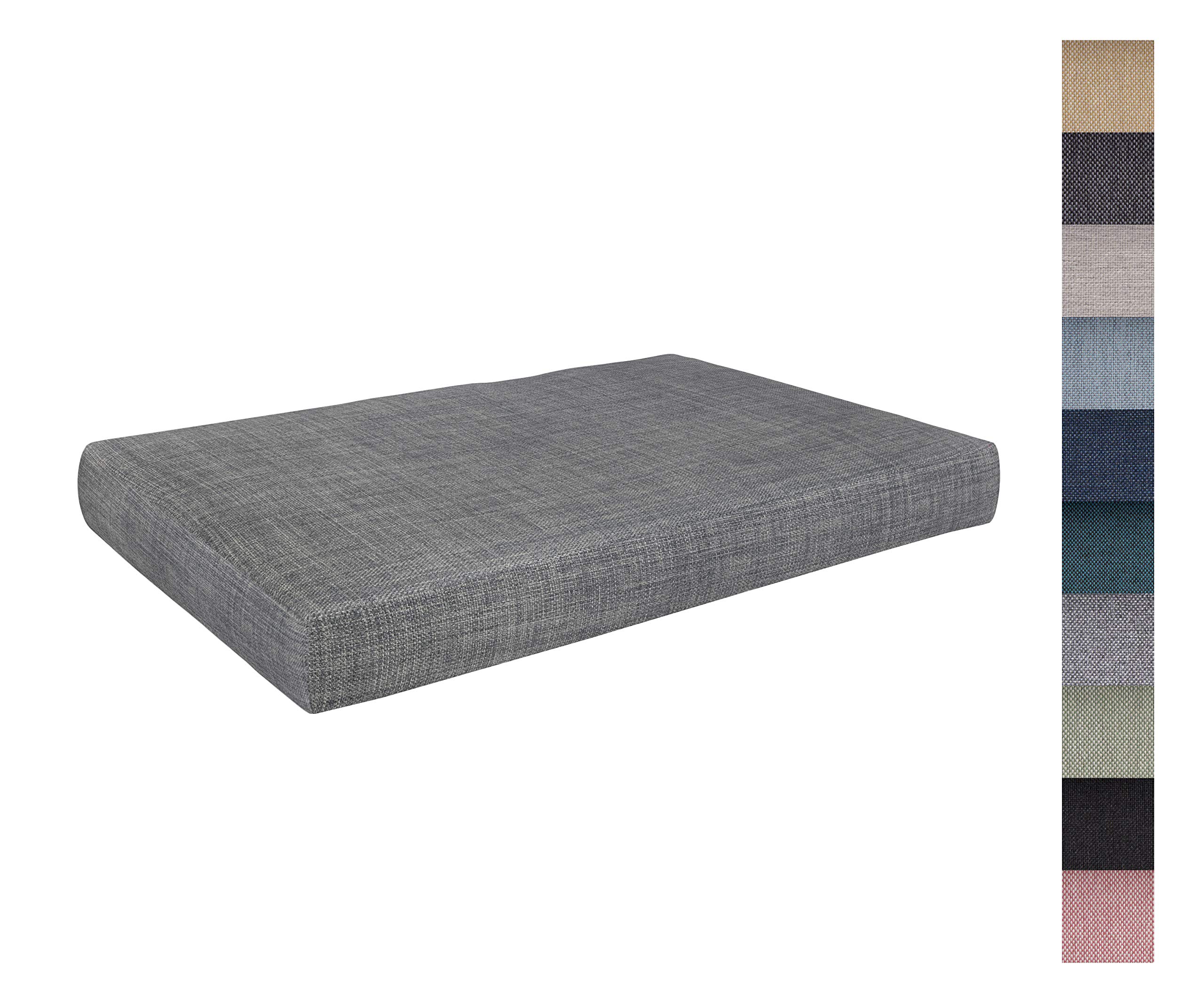 POKAR Euro Pallet Seating Set of 2: 1x seat cushion 120x80cm + 1x back cushion 120x40cm, cold foam, removable covers, Home Garden Furniture DIY, indoor outdoor pillow, without pallets, Beige — view 49