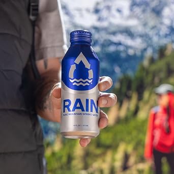 RAIN, Spring Water, 16 Oz, 12 Pack, Bottled At The Source, Recyclable Eco Friendly Aluminum