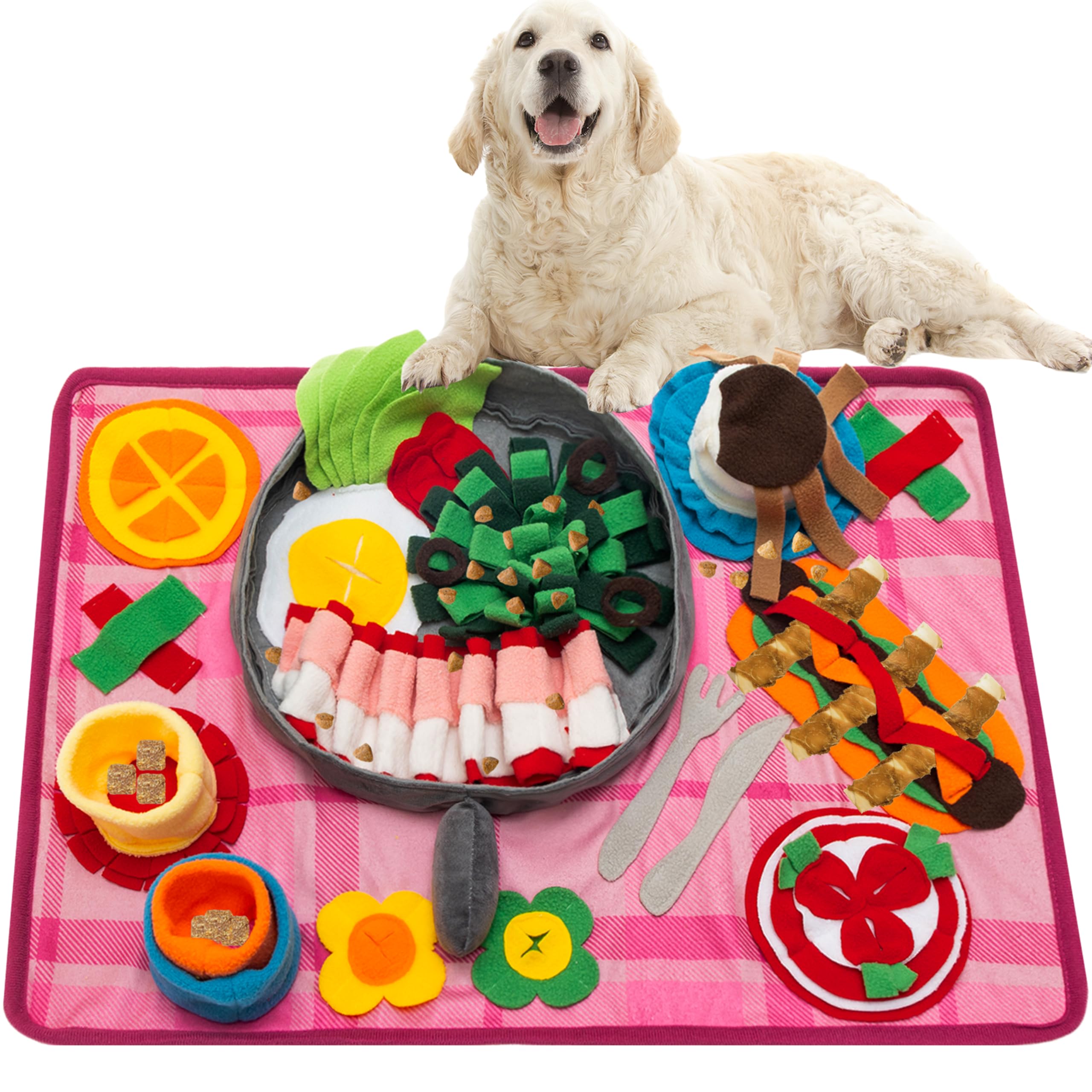 Dog Snuffle Mat, Washable Interactive Slow Feeder &amp; Foraging Toy