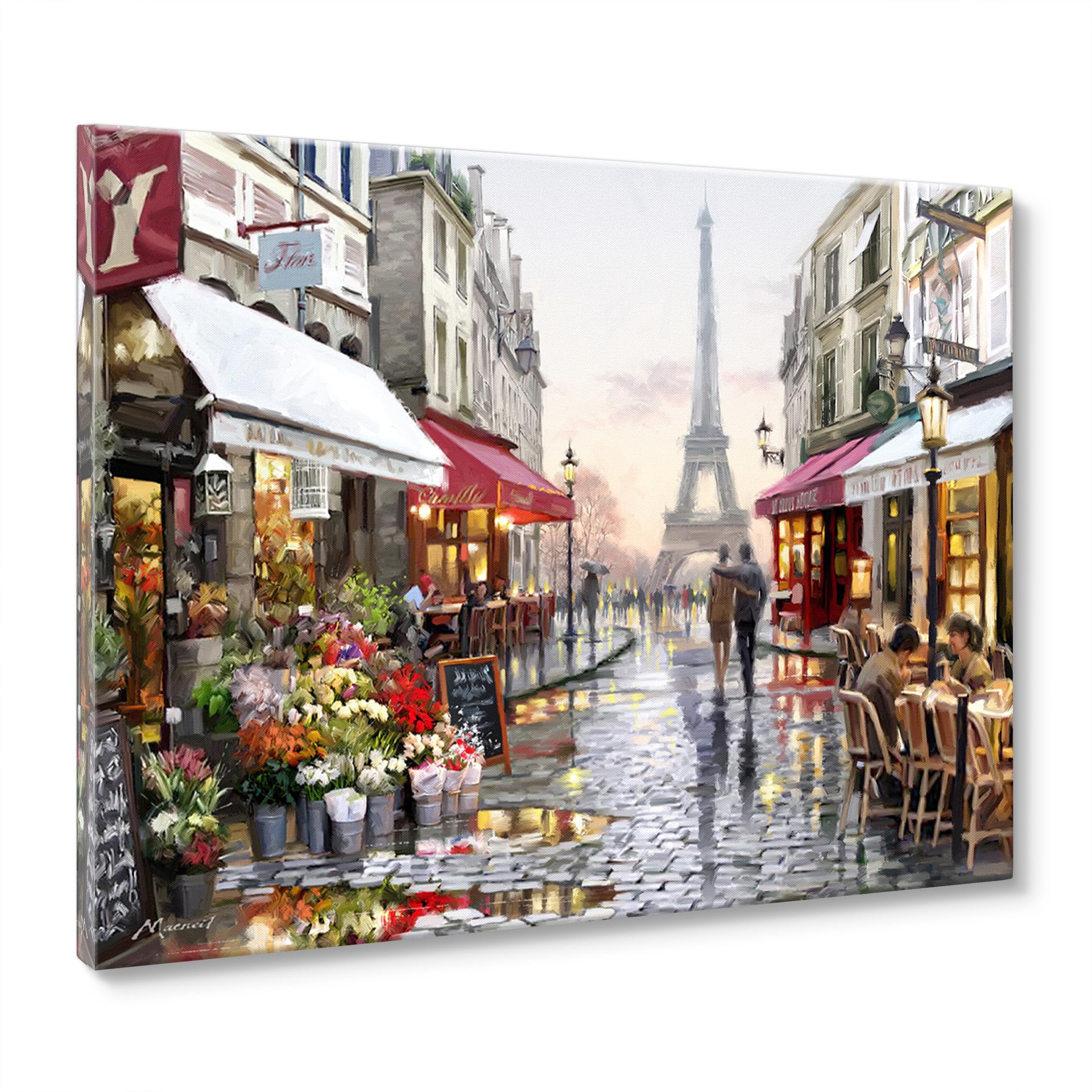 STYLER WTD Toile décorative Motif Ville de New York Venedig Paris Moscou, Motif Paris 1, 60 x 80 cm