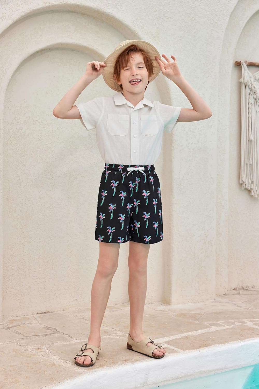 Haloumoning Boys Swim Trunks with Compression Liner Kids Drawstring Bathing Suit Quick Dry Swim Shorts 5-14 Years - Image 3