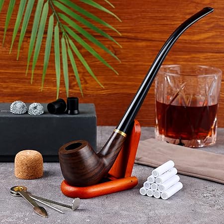 Amazon.com: Whitluck's Tobacco Pipe, Handmade Wood Smoking Pipe ...