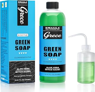 Emalla GRECE 16.9oz Green Soap Tattoo Cleaner Kit with 8oz Squeeze Bottle