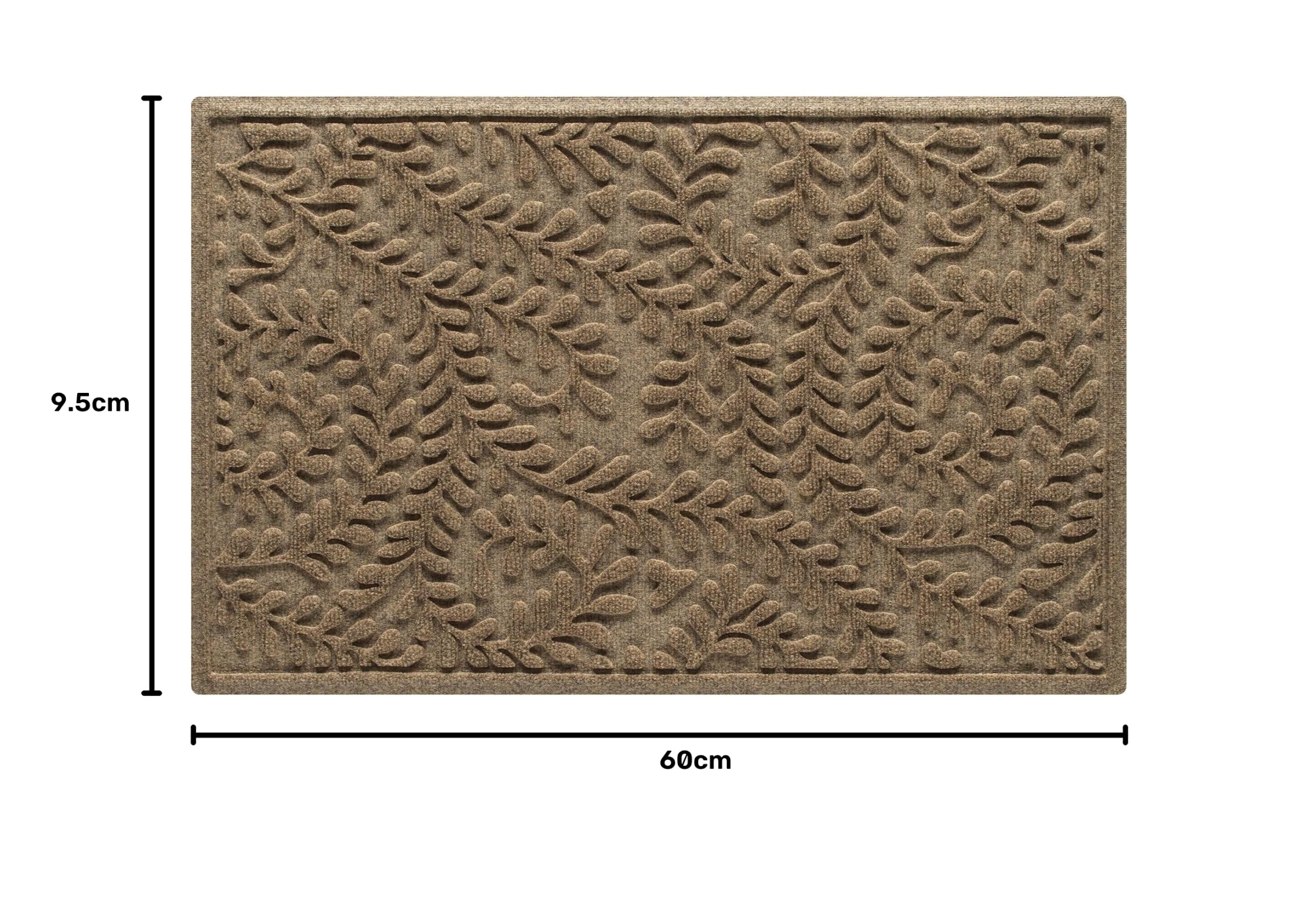 Glattol Bungalow Flooring Waterhog Door Mat, 2' x 3' Made in USA, Durable and Decorative Floor Covering, Skid Resistant, Indoor/Outdoor, Water-Trapping, Boxwood Collection, Khaki/Camel