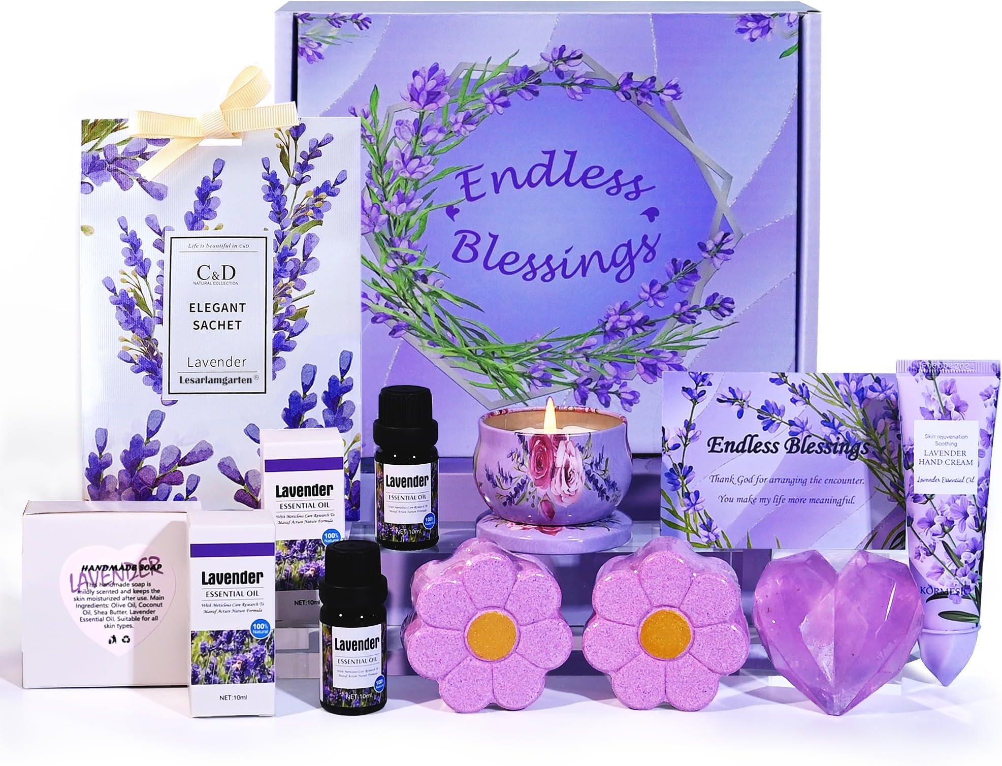 Thank you Teacher Gifts for Women-Lavender Bath Set Pamper Hampers for Her