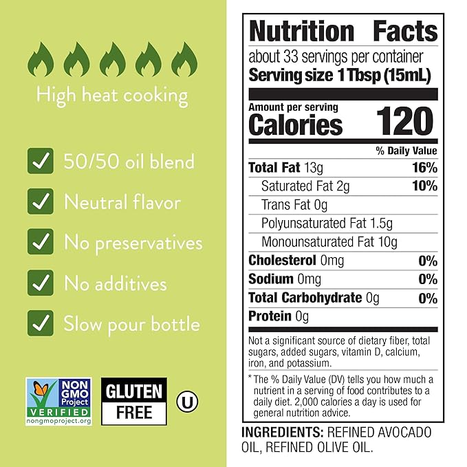 BetterBody Foods Aceite Mezcla 50/50 Aguacate Oliva 500 mL miniatura 2