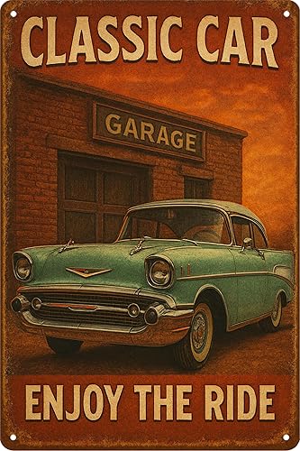 Miniatura 10 de Timeless Rides - Letrero de metal clásico vintage para automóvil, con texto en inglés "Where Legends Live Forever", arte de pared retro, aluminio