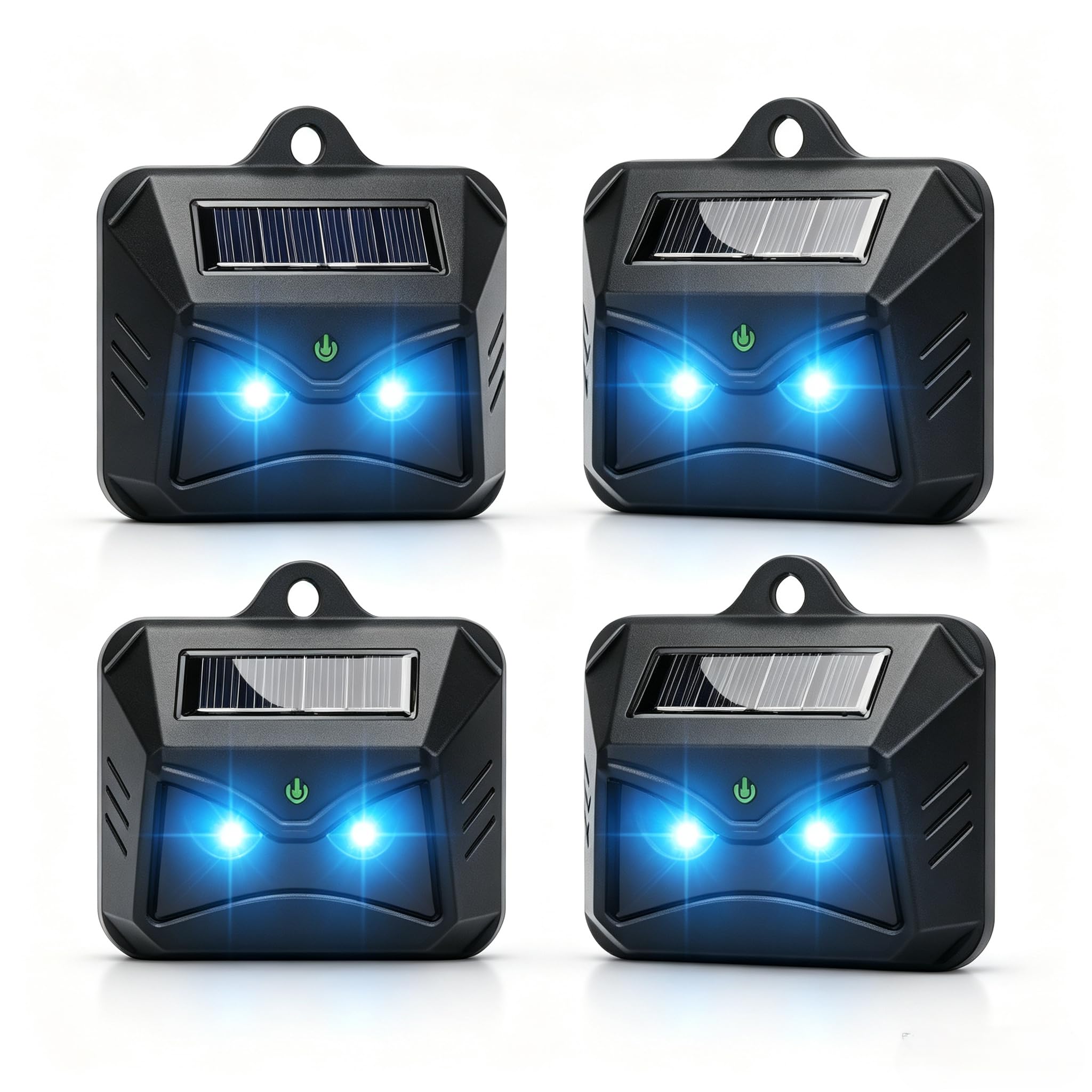 Repellente Solare Animali Selvatici LED Rosso(4 Pezzi), Dissuasore per Procioni Cervi Volpi Cinghiali, Raggio d'azione 40m², Deterrente Efficace Esterno e Giardino Senza Veleni