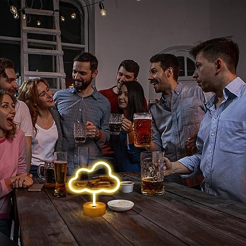 Miniatura 5 de ENUOLI Linda nube de luz de neón LED en forma de nube, luces nocturnas, marquesina, letrero de neón, decoración de mesa para fiesta de Navidad,