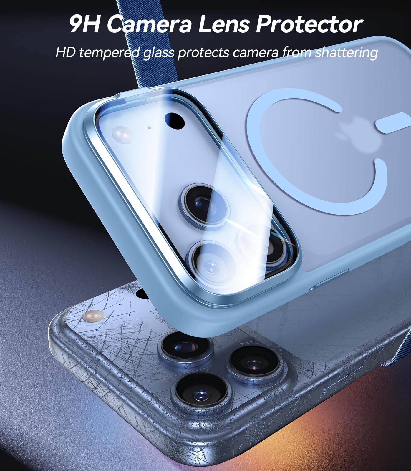 VOFATA [Protezione completa della fotocamera aggiornata] Custodia per iPhone 17 Pro Max con supporto per fotocamera [adatta per MagSafe] [protezione di grado Mil-Grade] Custodia magnetica trasparente