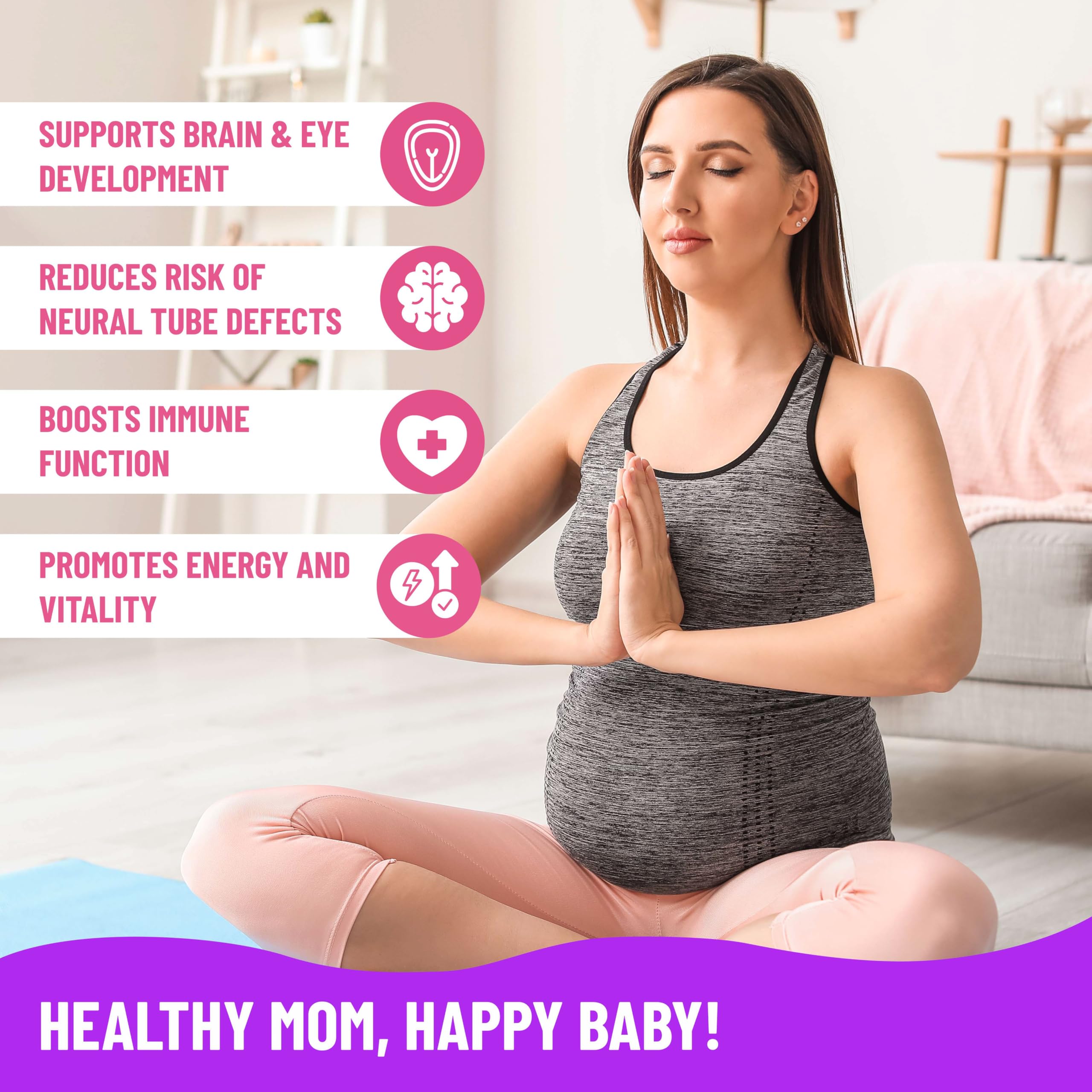 Prenatal Vitamins with Vegan DHA – MTHFR Methylated Folate, Fish-Free — Amazon image 4