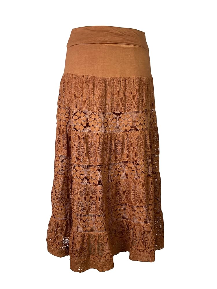 3COLOUR★Hollow embroidery ethnic style loose skirt 319 Stylo Culture Indian Women's Long Wrap Skirts Wholesale